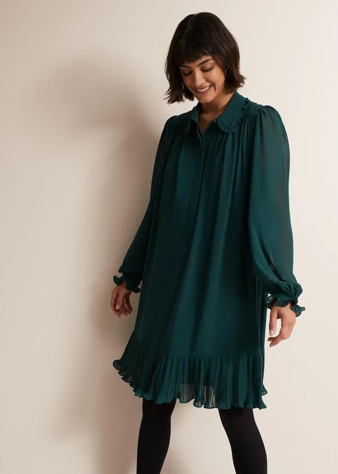 Phase Eight April Swing Mini Dress Dark Green Women Dresses