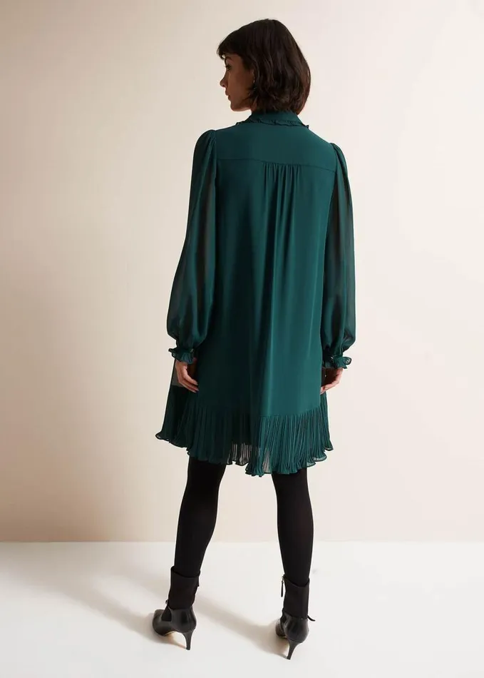 Phase Eight April Swing Mini Dress Dark Green Women Dresses