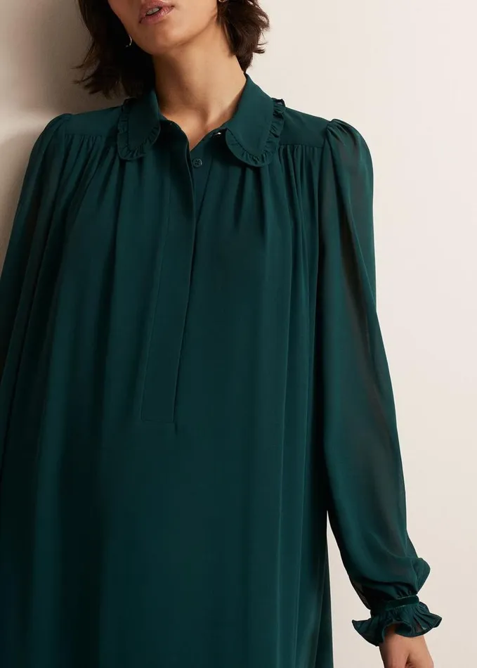 Phase Eight April Swing Mini Dress Dark Green Women Dresses