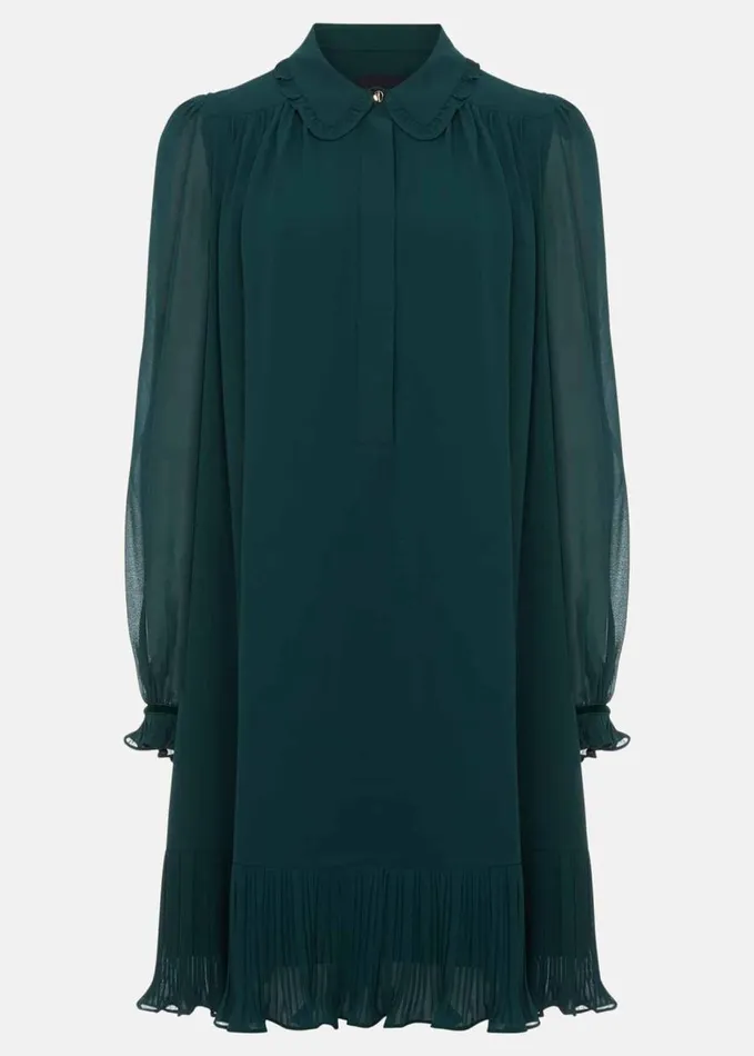 Phase Eight April Swing Mini Dress Dark Green Women Dresses