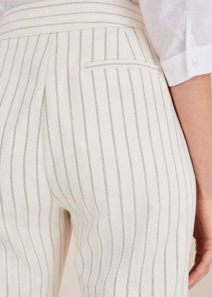 Phase Eight Ariella Pinstripe Straight Leg Trousers Blackecru Women Trousers