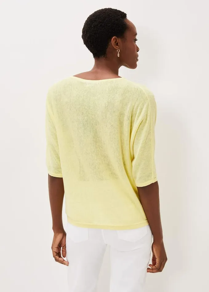 Phase Eight Ashely Cowl Tape Knit Lemon Women Knitwear