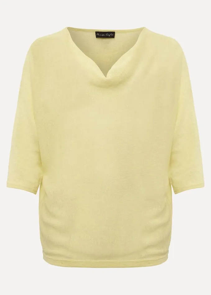 Phase Eight Ashely Cowl Tape Knit Lemon Women Knitwear