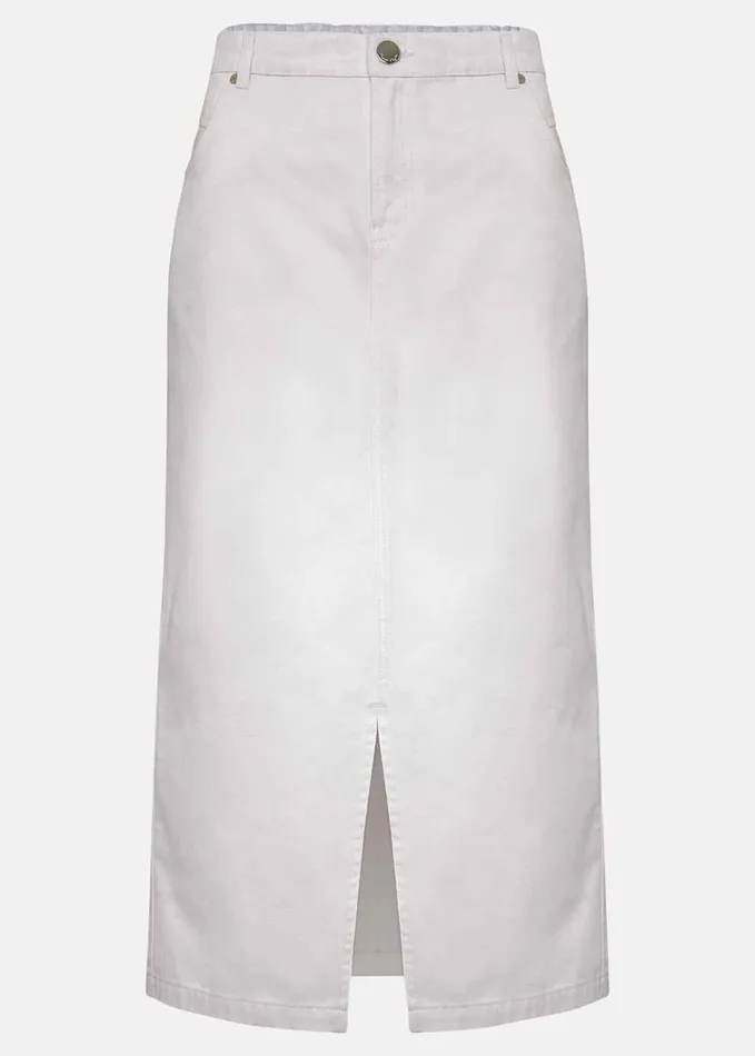 Phase Eight Aubrey Denim Midi Skirt White Women Skirts