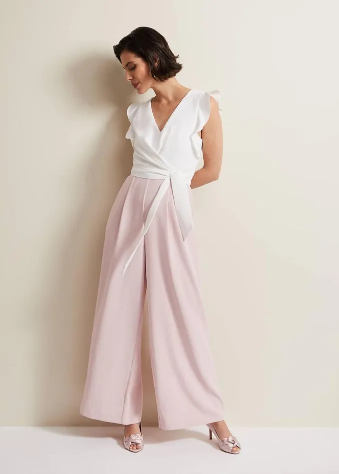 Phase Eight Ayla Ruffle Jumpsuit Pink Women Dresses