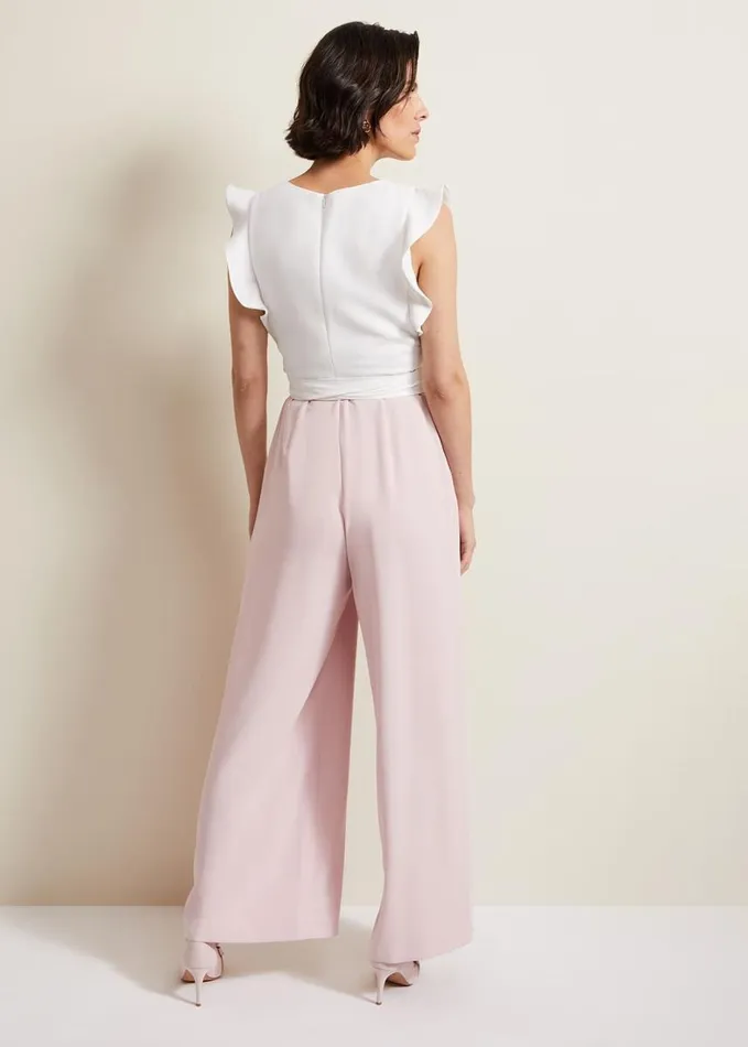 Phase Eight Ayla Ruffle Jumpsuit Pink Women Dresses