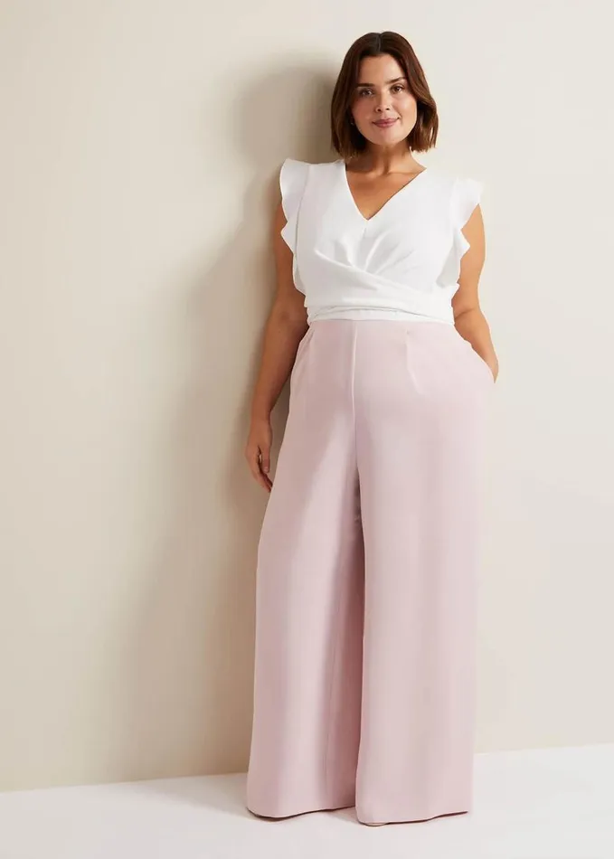 Phase Eight Ayla Ruffle Jumpsuit Pink Women Dresses