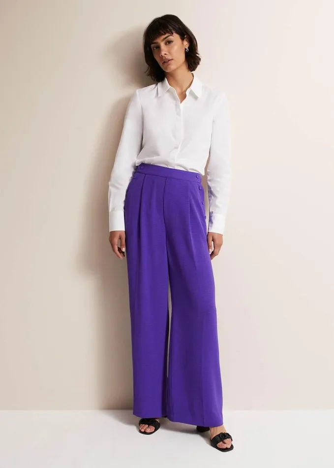 Phase Eight Azylnn Purple Wide Leg Trousers Purple Women Trousers