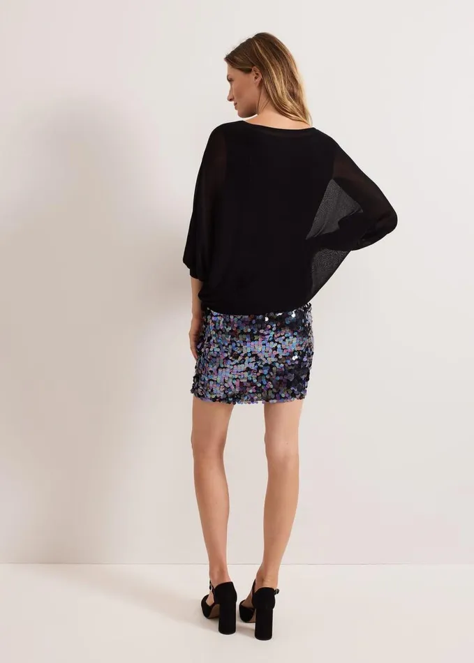 Phase Eight Becca Sequin Knit Dress Black Women Dresses