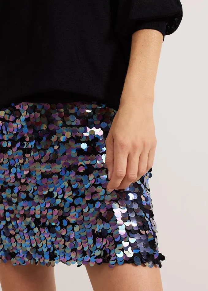 Phase Eight Becca Sequin Knit Dress Black Women Dresses