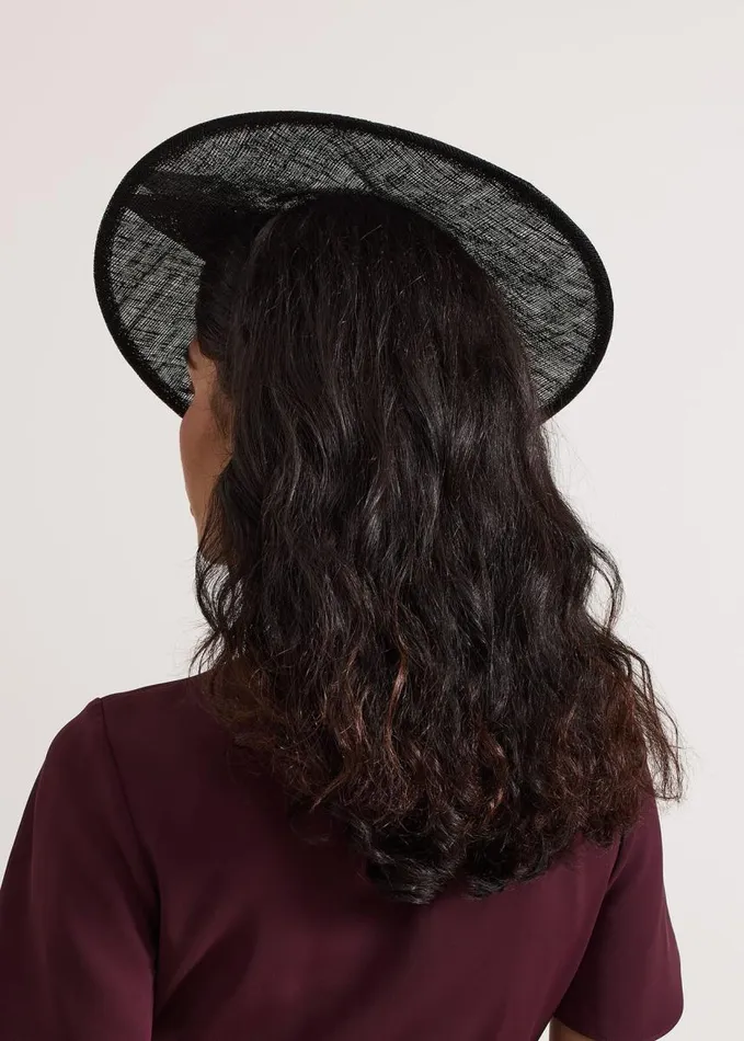 Phase Eight Black Flat Bow Midi Disc Black Women Fascinators and Hats
