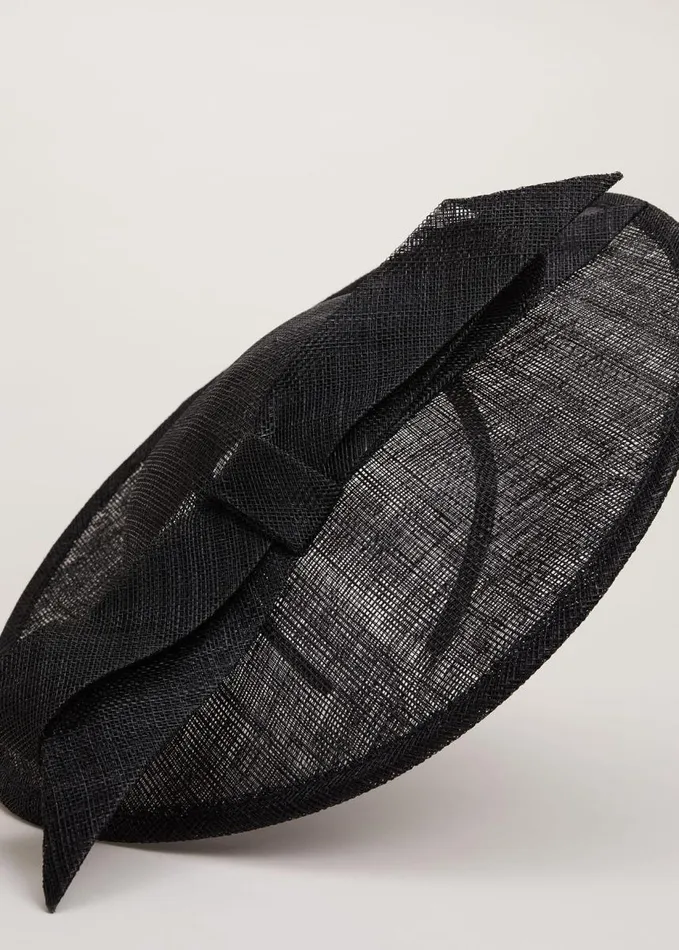 Phase Eight Black Flat Bow Midi Disc Black Women Fascinators and Hats