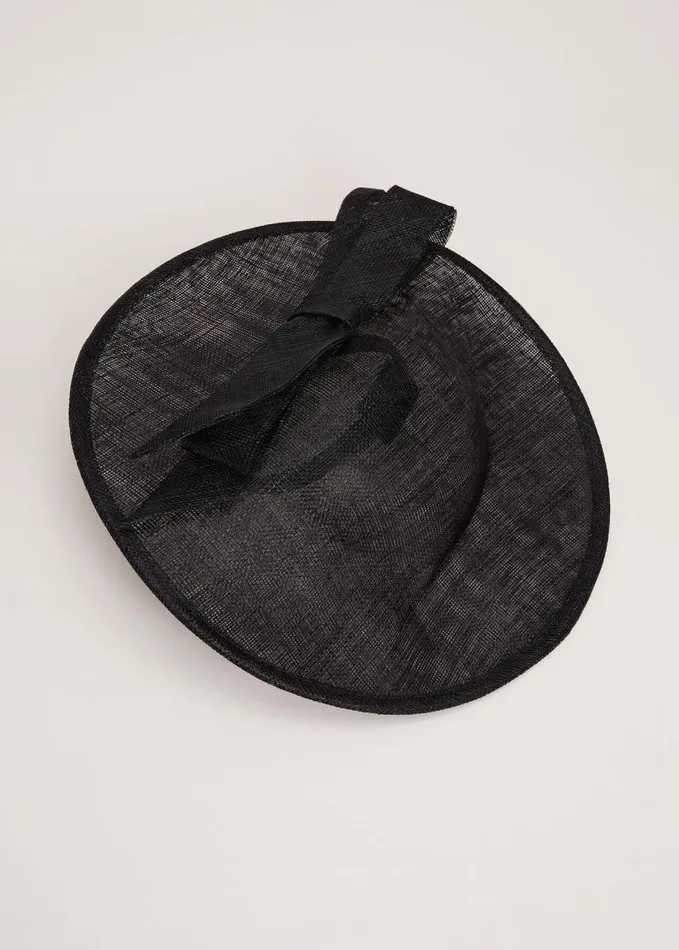 Phase Eight Black Flat Bow Midi Disc Black Women Fascinators and Hats
