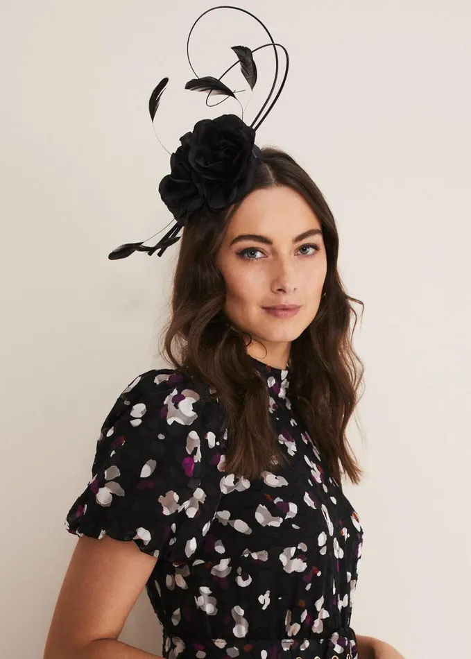 Phase Eight Black Flower Headband Black Women Fascinators and Hats
