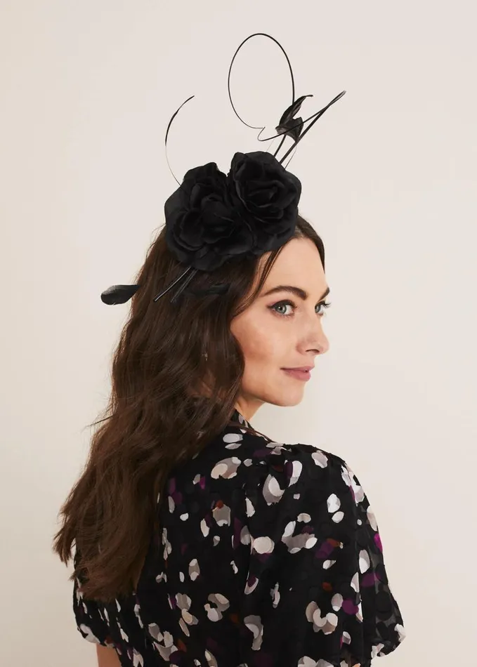 Phase Eight Black Flower Headband Black Women Fascinators and Hats