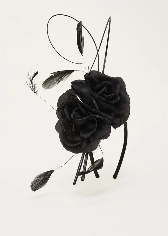 Phase Eight Black Flower Headband Black Women Fascinators and Hats