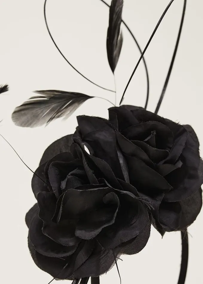 Phase Eight Black Flower Headband Black Women Fascinators and Hats