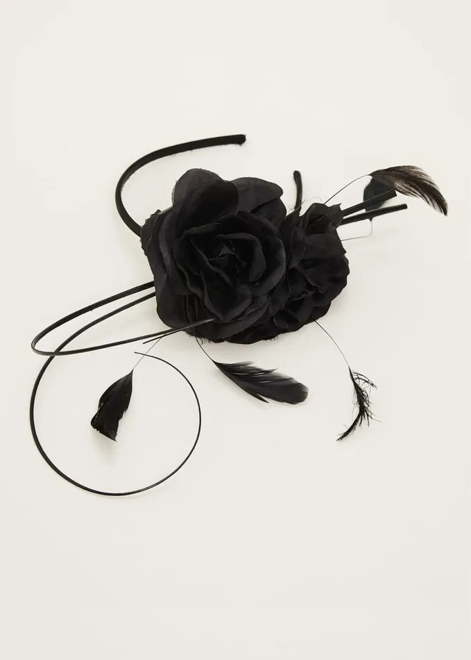 Phase Eight Black Flower Headband Black Women Fascinators and Hats