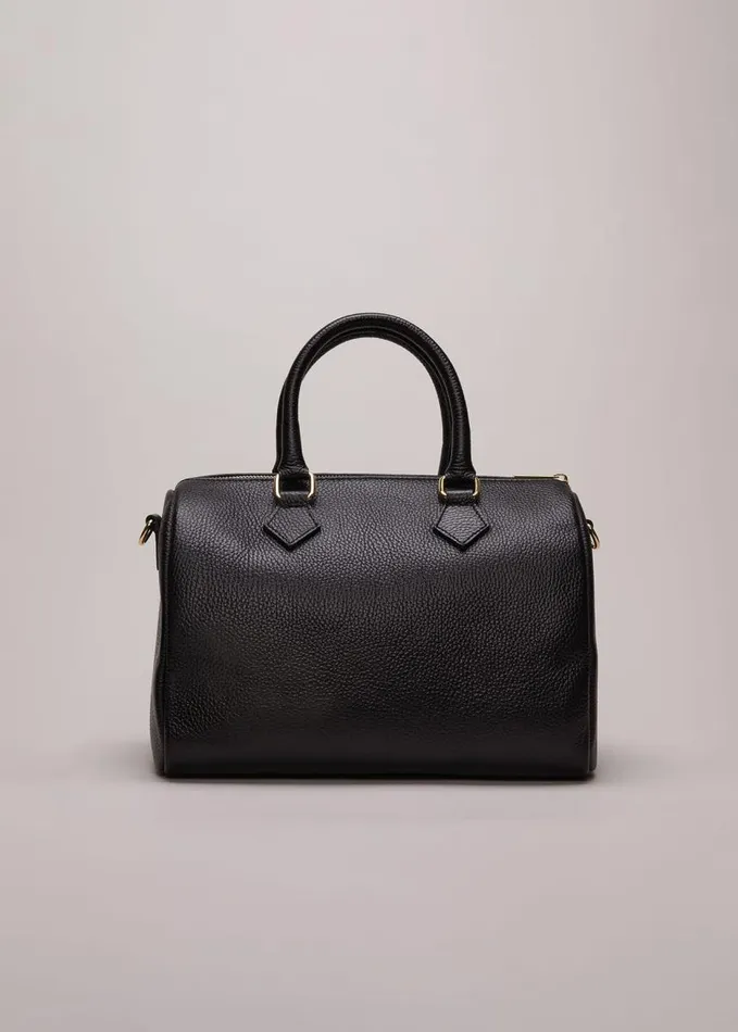 Phase Eight Black Leather Bowling Bag Black Women Bags and Clutches