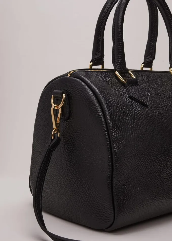 Phase Eight Black Leather Bowling Bag Black Women Bags and Clutches