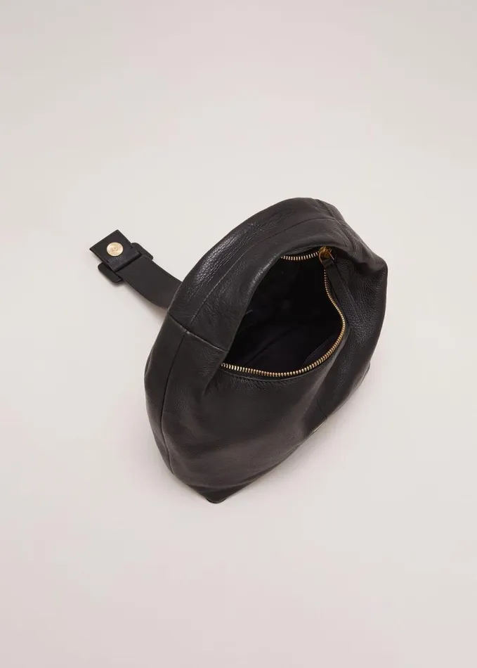 Phase Eight Black Leather Mini Buckle Tote Bag Black Women Bags and Clutches