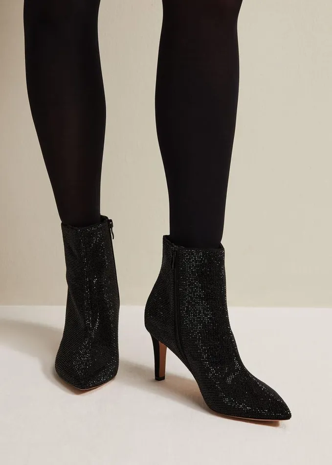Phase Eight Black Sparkly Boots Black Women Boots