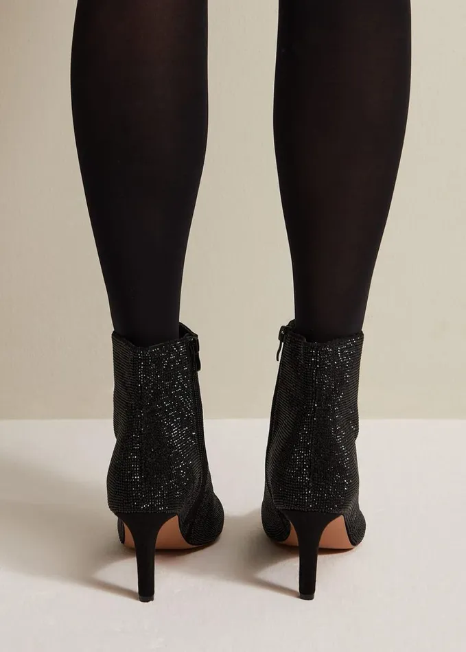 Phase Eight Black Sparkly Boots Black Women Boots