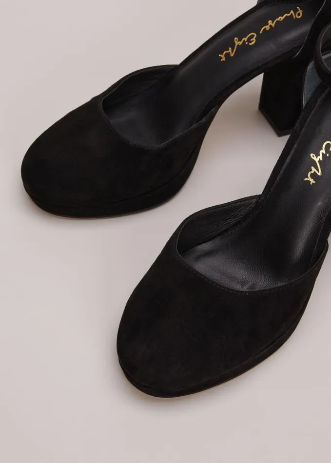 Phase Eight Black Suede Platform Heels Black Women Occasion Shoes
