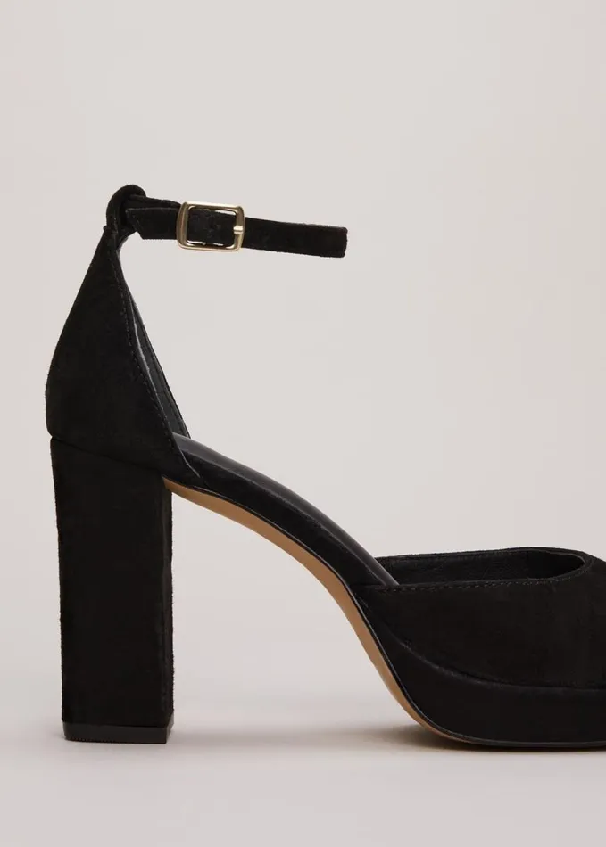 Phase Eight Black Suede Platform Heels Black Women Occasion Shoes