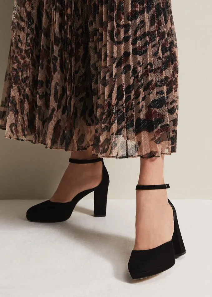 Phase Eight Black Suede Platform Heels Black Women Occasion Shoes