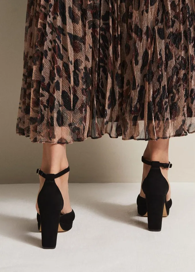 Phase Eight Black Suede Platform Heels Black Women Occasion Shoes