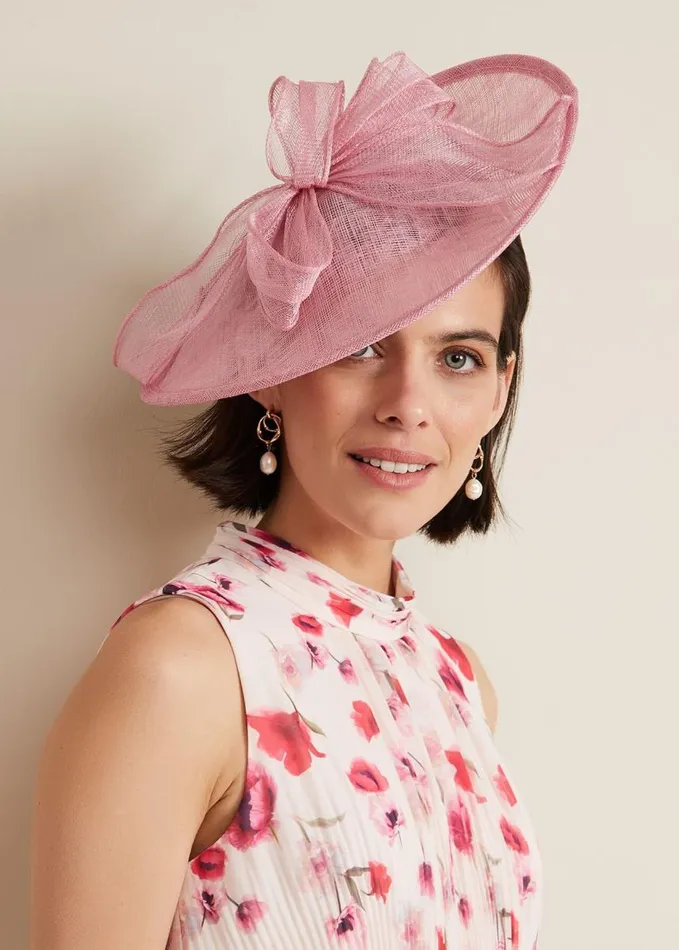 Phase Eight Bow Detail Oval Fascinator Pink Women Fascinators and Hats
