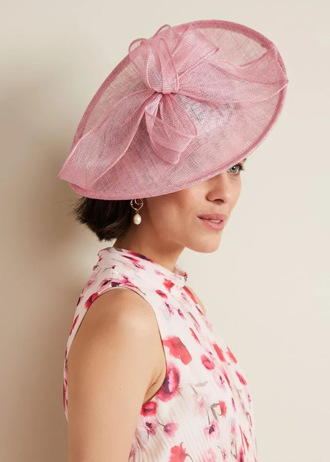 Phase Eight Bow Detail Oval Fascinator Pink Women Fascinators and Hats
