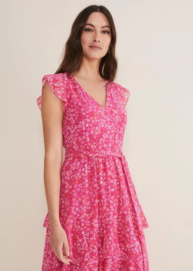 Phase Eight Breesha Floral Midaxi Dress Pinkmulti Women Dresses