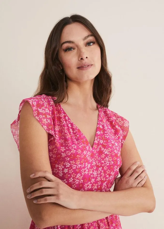Phase Eight Breesha Floral Midaxi Dress Pinkmulti Women Dresses