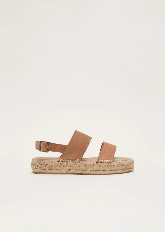 Phase Eight Brown Suede Chunky Sandals Tan Women Flats