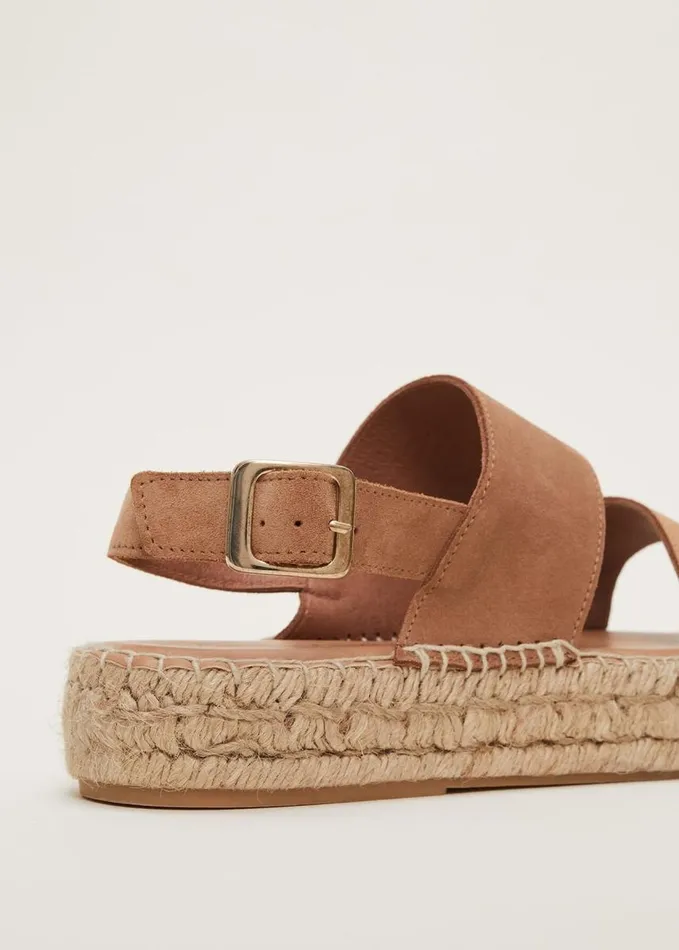 Phase Eight Brown Suede Chunky Sandals Tan Women Flats
