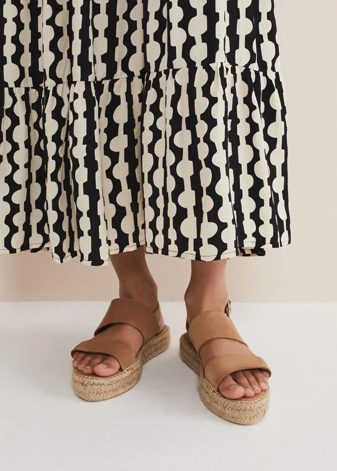 Phase Eight Brown Suede Chunky Sandals Tan Women Flats