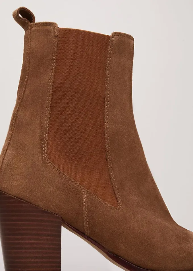 Phase Eight Brown Suede Cowboy Boots Tan Women Boots