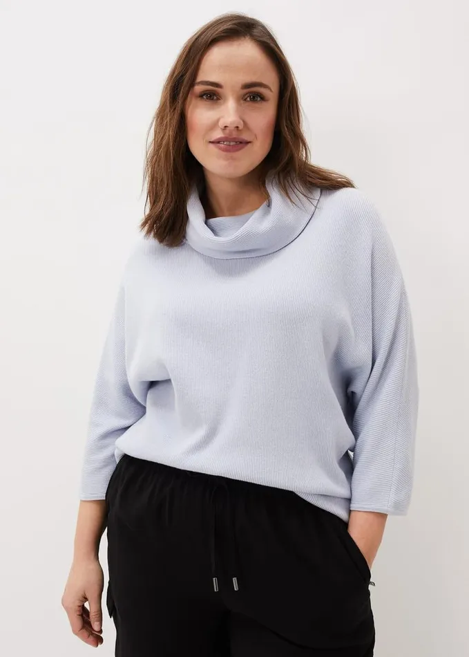 Phase Eight Camillan Cowl Neck Knit Jumper Pale Blue Women Knitwear