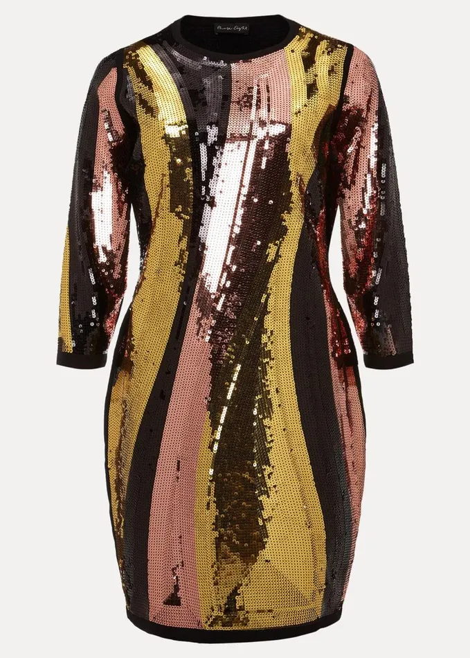 Phase Eight Cassey Rainbow Wave Sequin Dress Multicoloured Women Dresses