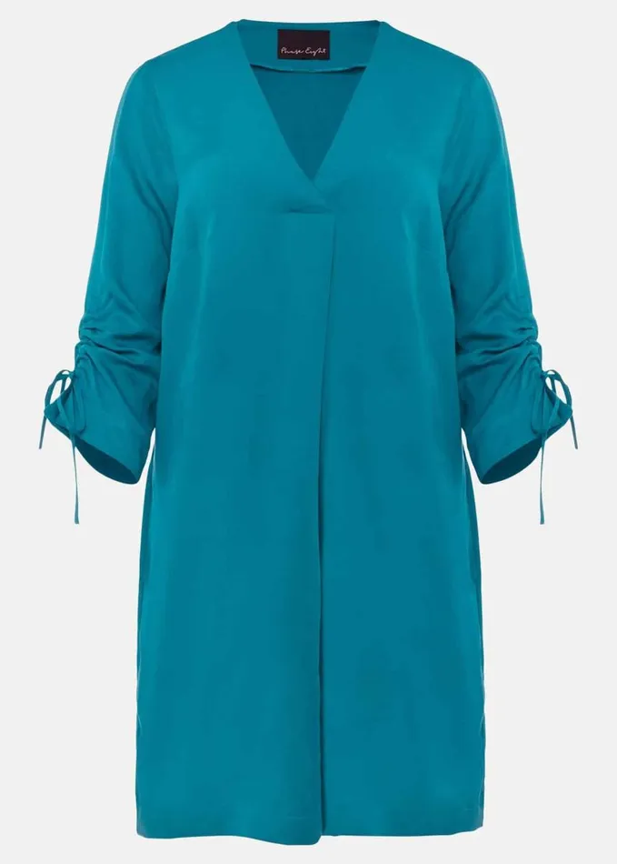 Phase Eight Ceiara Ruched Sleeve Tunic Dress Teal Women Dresses