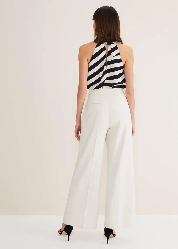 Phase Eight Celyn Wide Leg Trousers Almond Women Trousers