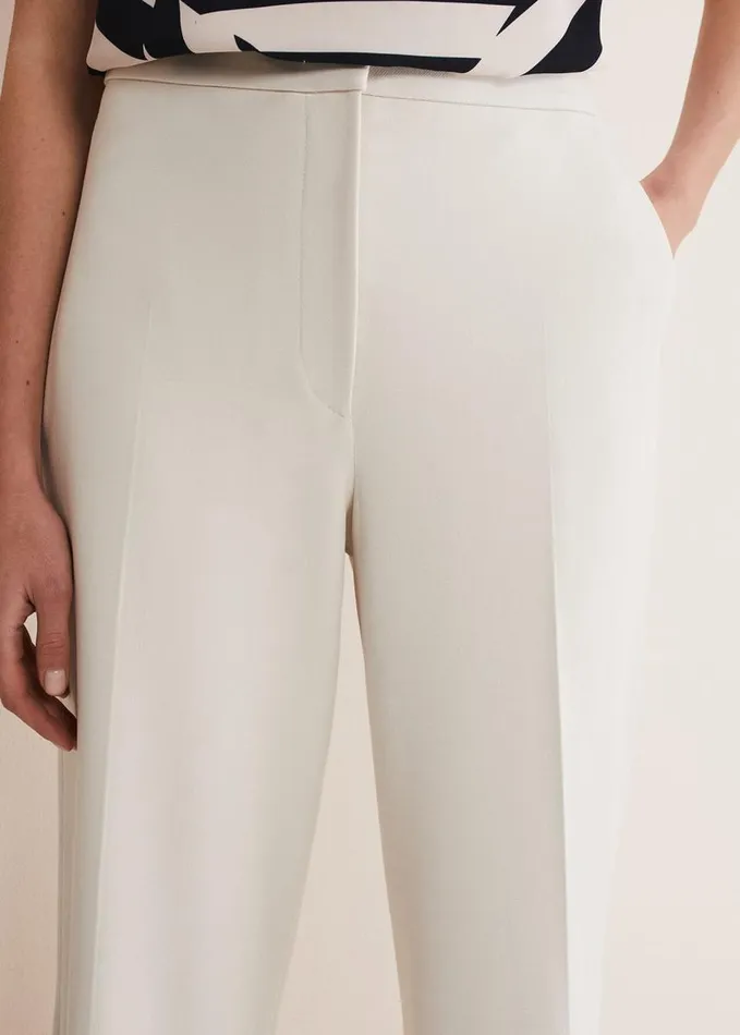 Phase Eight Celyn Wide Leg Trousers Almond Women Trousers