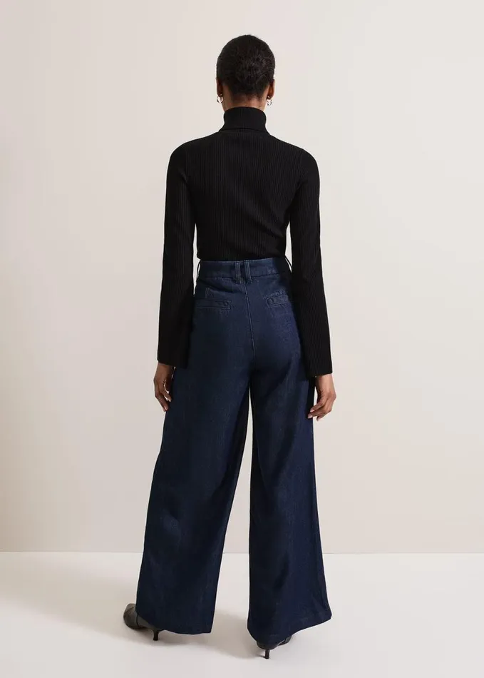 Phase Eight Cerys Denim Wide Leg Jean Dark Wash Women Trousers
