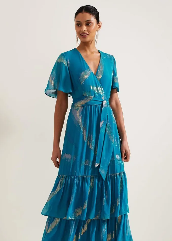 Phase Eight Charissa Silk Maxi Dress Blue Women Dresses