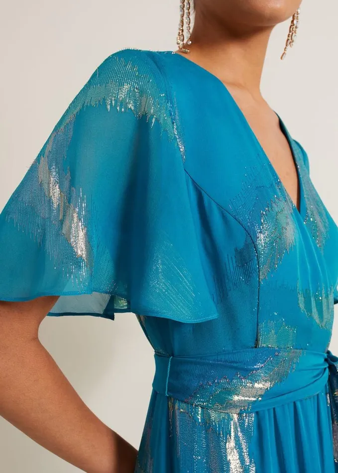 Phase Eight Charissa Silk Maxi Dress Blue Women Dresses