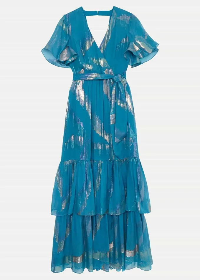 Phase Eight Charissa Silk Maxi Dress Blue Women Dresses