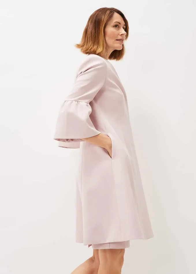 Phase Eight Cheryl Frill Cuff Occasion Coat Antique Rose Women Jackets