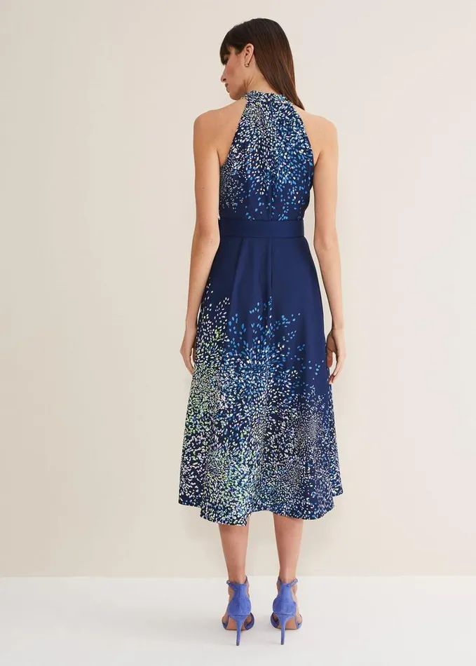 Phase Eight Clea Ditsy Midi Dress French Navy Multi Women Dresses